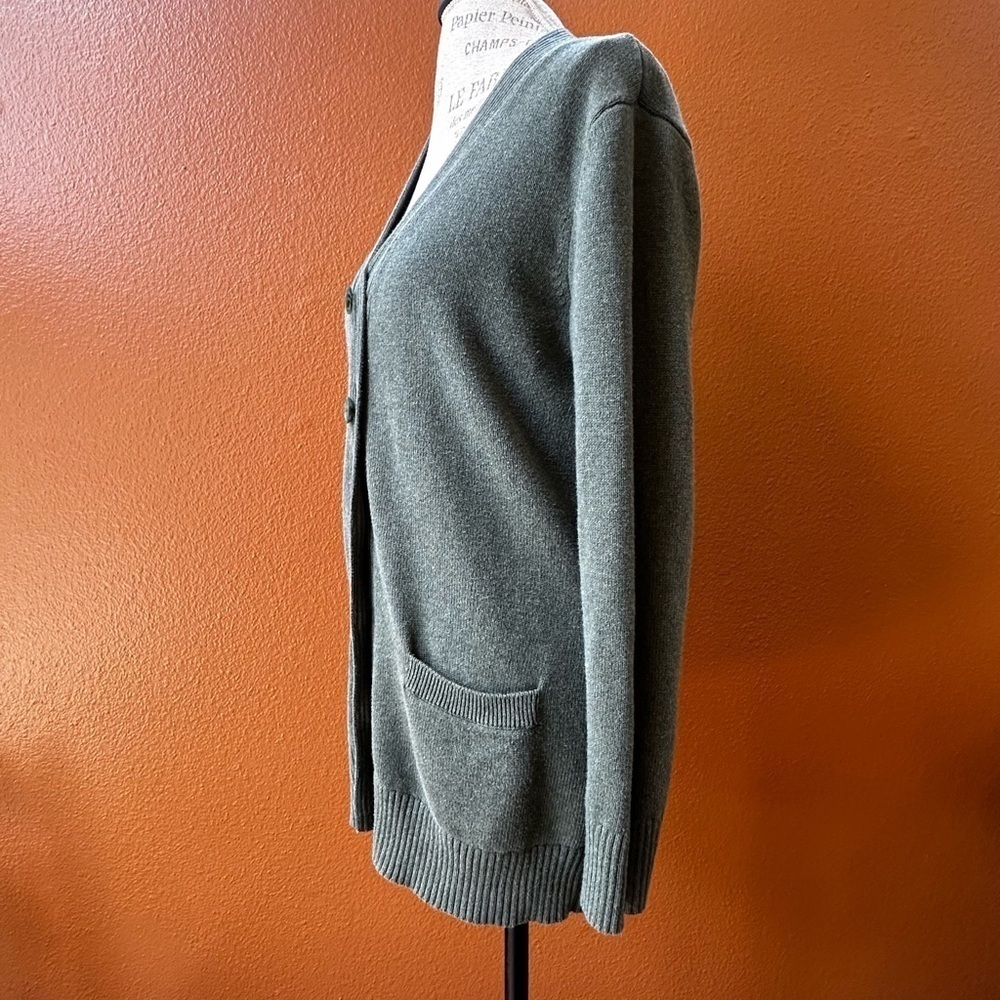 Pendleton Green V-Neck Cardigan Cotton Sweater Large Excellent Condition! - Picture 5 of 7